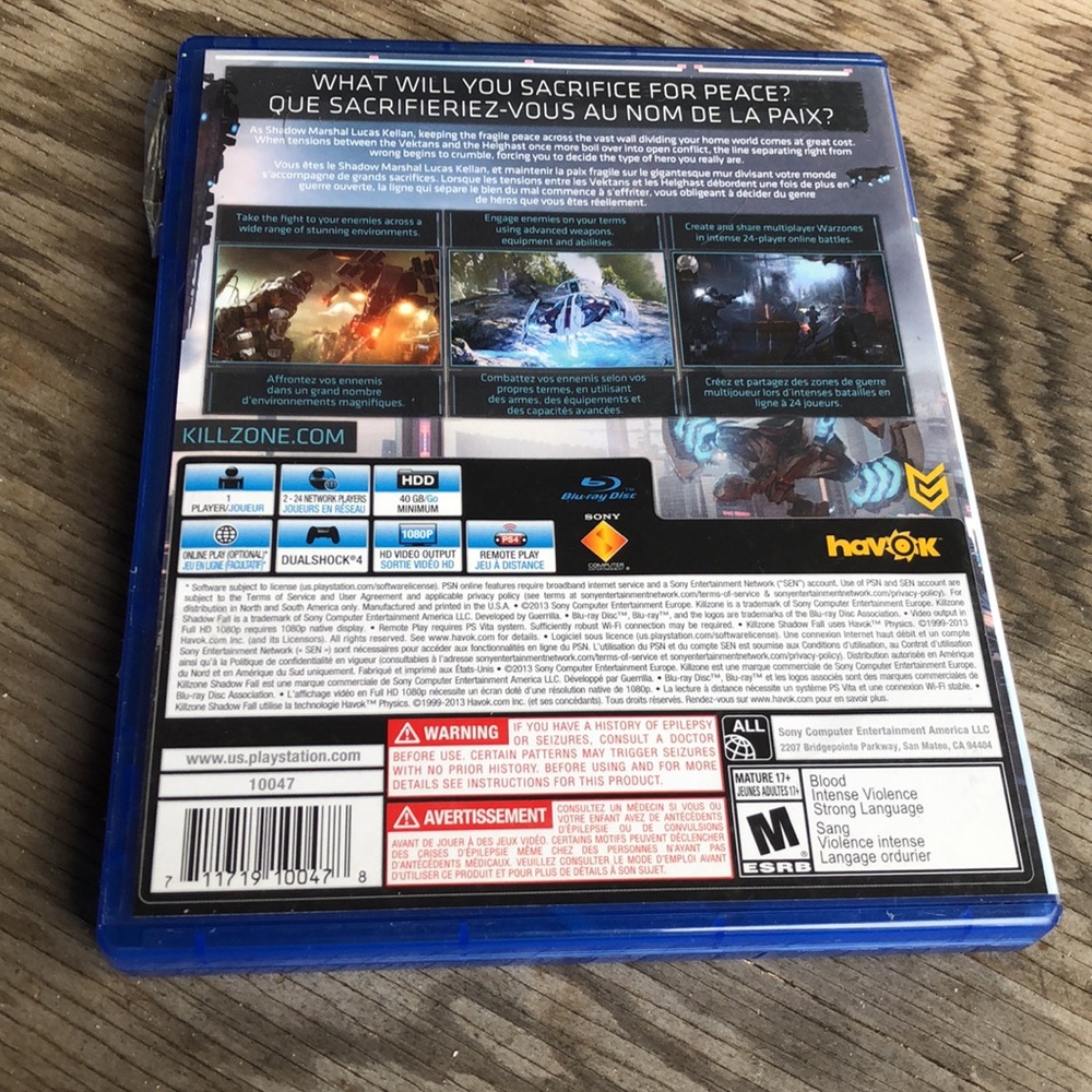 COPY - PS4 game -Kill zone Shadow Fall - Picture 2 of 3